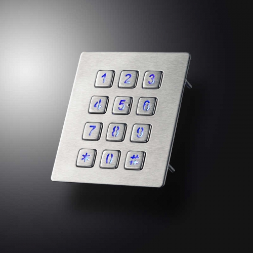 12 Keys 3x4 Matrix USB Kiosk illuminato Keypads Metal Stainless Steel Backlit Numeric Keypad For Access Control